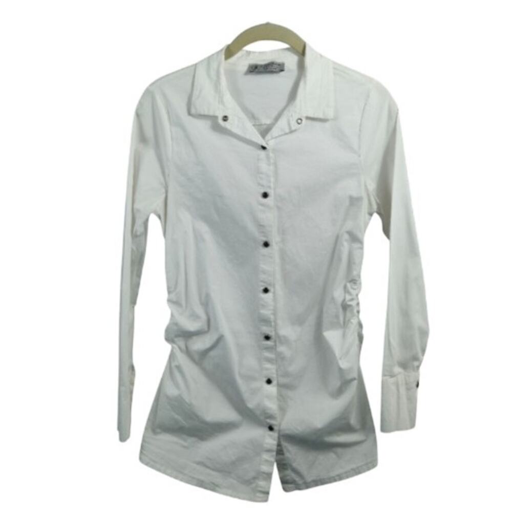 Femme Fatale Button Up Snap Shirt White Size XS